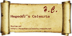 Hegedűs Celeszta névjegykártya